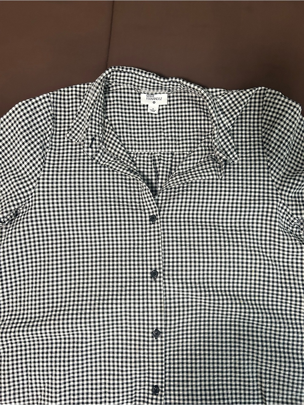 Lisa Marie Fernandez x Target Black & White Gingham Button-Front  midi dress